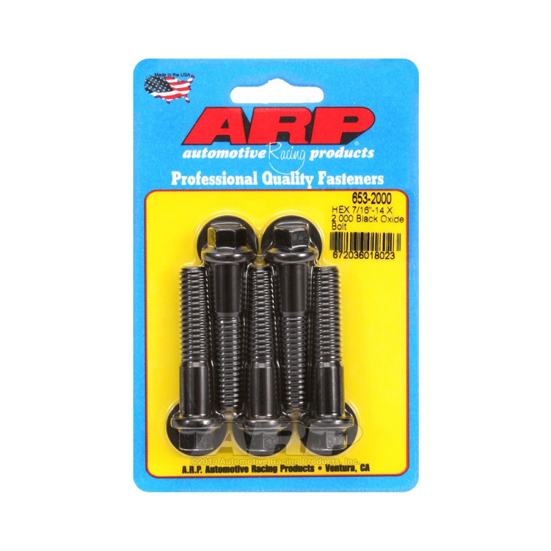Set de șuruburi și piulițe universale ARP 7/16-14 – Șuruburi hexagonale cu finisaj negru oxidat, x5 - ARP-653-2000 - 653-2000 - 3666618194837
